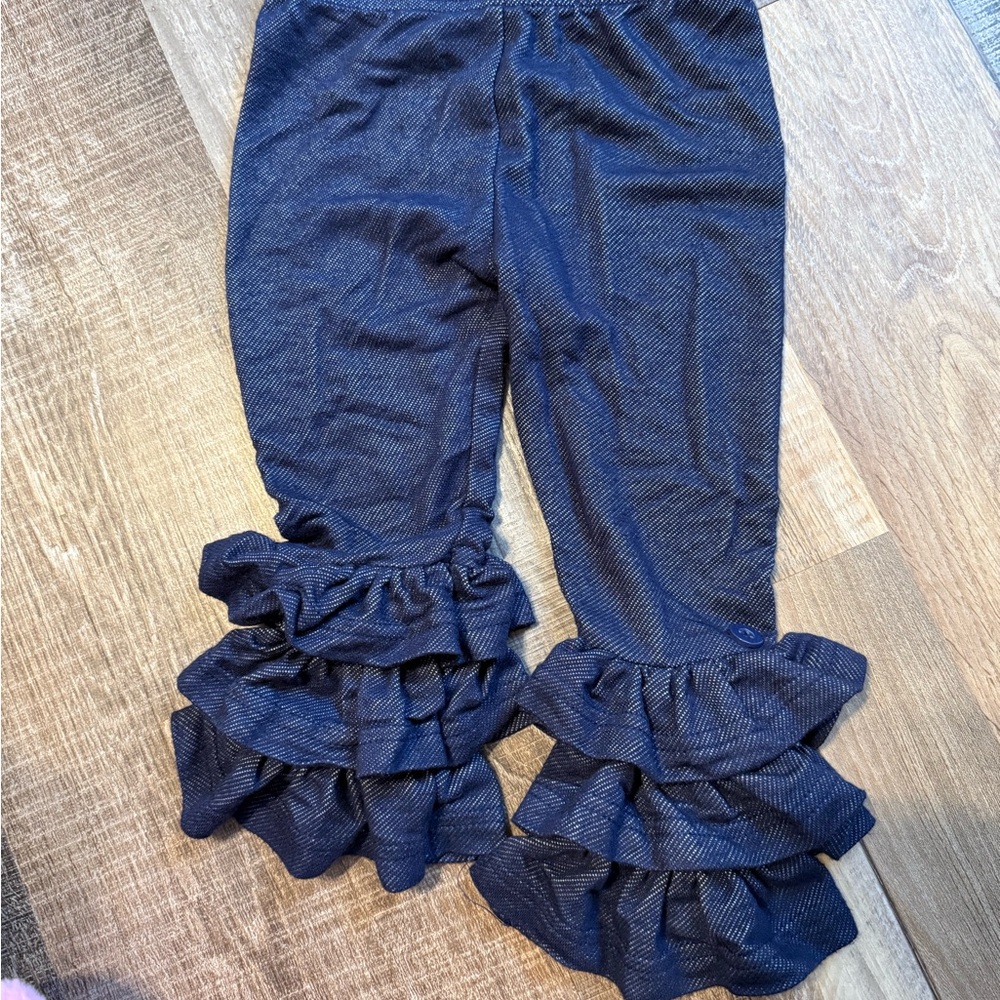Ruffled Navy Leggings for Kids